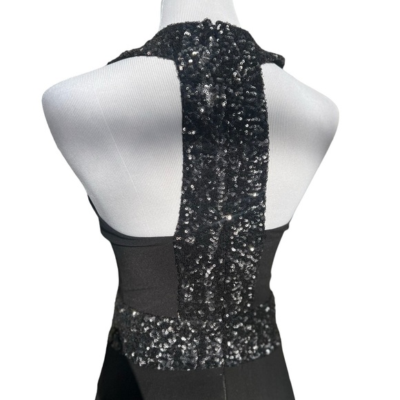 Dress the Population Black Floor Length Sequin Evening Gown Size L - Picture 5 of 8